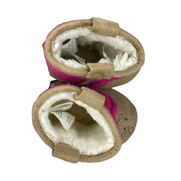 Lazy One Baby Girl Size XS Infant 1-3 Pink and Brown Cowgirl Boots Fizzy Lining - Picture 10 of 14